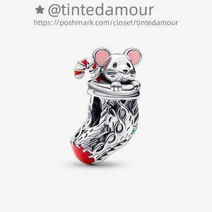 Pandora Festive Mouse & Stocking Charm|Pendant